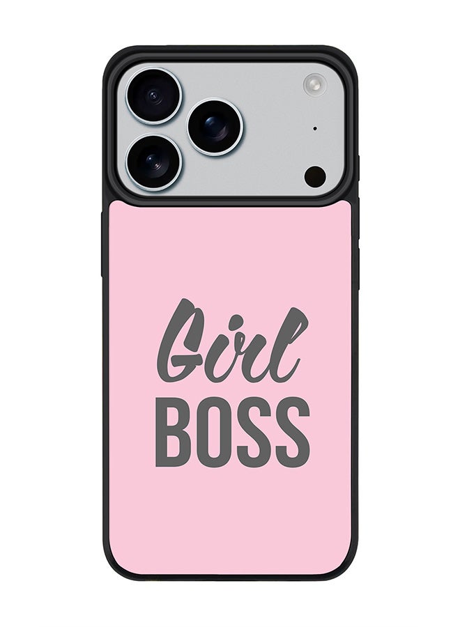 Stylizedd iPhone 17 Pro Case, [Compatible with MagSafe] Slim Magnetic cover Phone Case iPhone 17 Pro -Girl Boss (Pink) - Image 1
