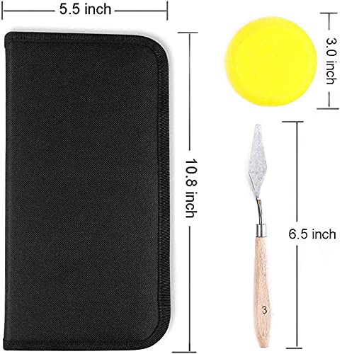 URBAN BOX Artist Paint Brush Set 15pcs Includes Popup Carrying Case with Painting Knife and 1 Sponge for Acrylic Oil Paint by NumbersWood - Image 5