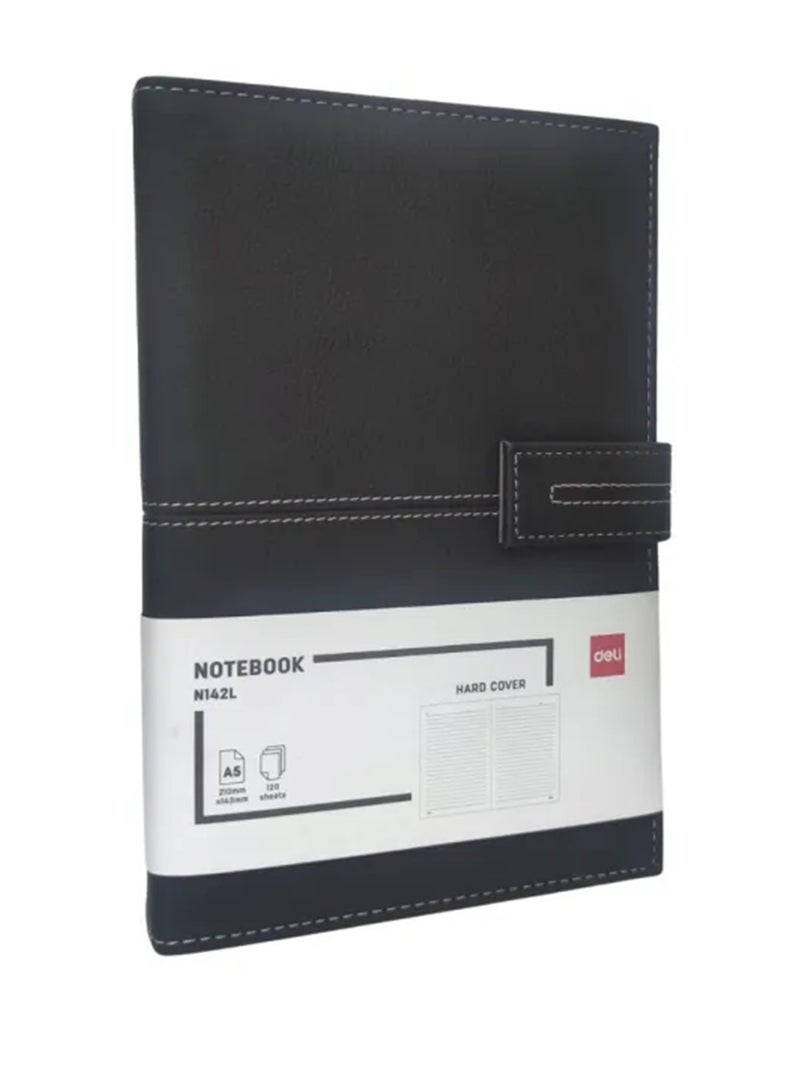 Deli دفتر ملاحظات تنفيذي للأعمال بحجم A5، غلاف مقوى، 120 ورقة - Image 1