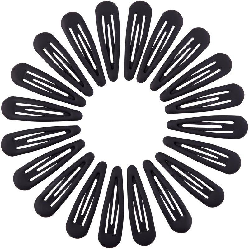 Cptots Small Hair Barrettes For Women No Slip Metal Snap Clips For Thin And Fine Hair,Matte Black,20 PCS,1.97 x 0.5 Inch. - Image 1