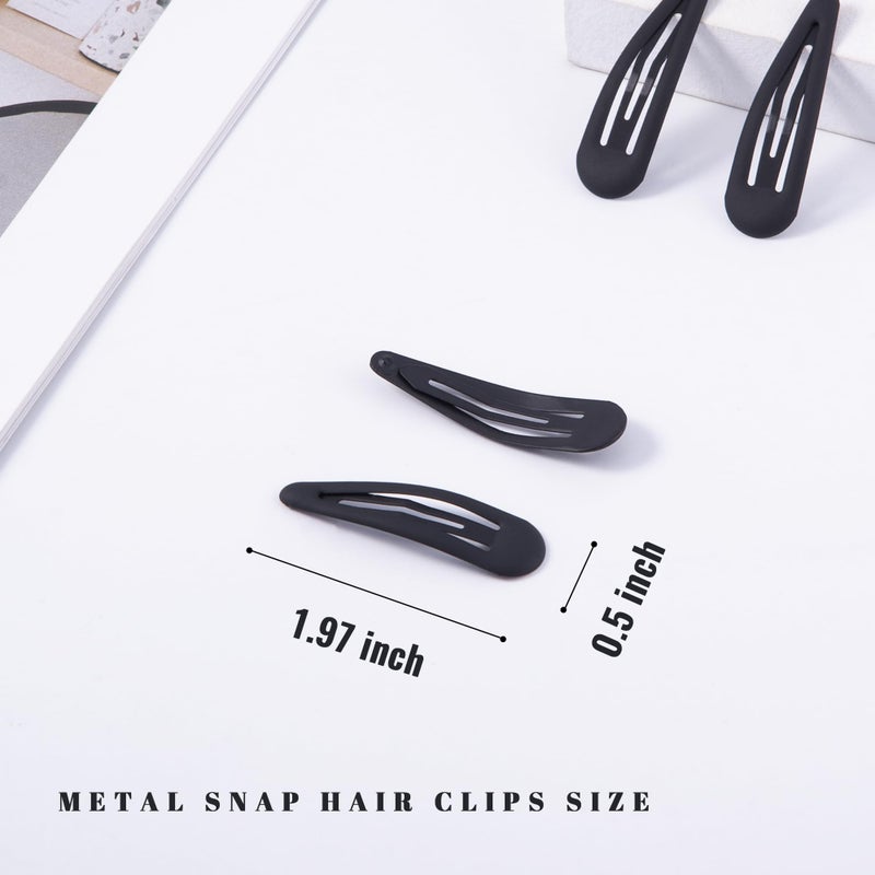 Cptots Small Hair Barrettes For Women No Slip Metal Snap Clips For Thin And Fine Hair,Matte Black,20 PCS,1.97 x 0.5 Inch. - Image 2
