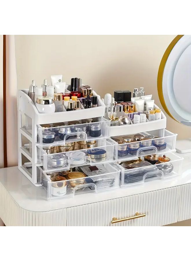 Large Capacity 2 Layer Desk Organizer With Drawer Heavy Duty Plastic Storage - Image 4