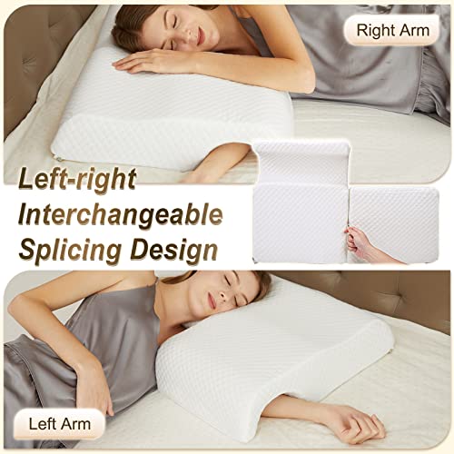 HOMCA Memory Foam Cuddle Pillow for Couples, Side Sleeper Pillow with Arm Hole, Ergonomic Support for Head, Neck and Arm with Breathable Washable Pillowcase - Image 4