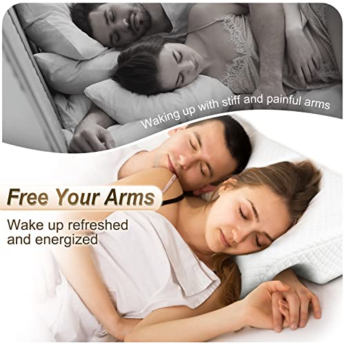 HOMCA Memory Foam Cuddle Pillow for Couples, Side Sleeper Pillow with Arm Hole, Ergonomic Support for Head, Neck and Arm with Breathable Washable Pillowcase - Image 3