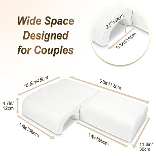 HOMCA Memory Foam Cuddle Pillow for Couples, Side Sleeper Pillow with Arm Hole, Ergonomic Support for Head, Neck and Arm with Breathable Washable Pillowcase - Image 5
