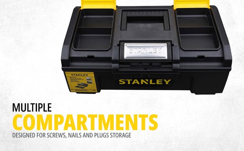 STANLEY 179216 16 OneTouch HeavyDuty Portable Plastic Tool Box With Removable Tray for Easy Convenient Storage 16 Kg Load Capacity 1 Year Warranty YELLOW BLACK 22x394x162 cm - Image 4