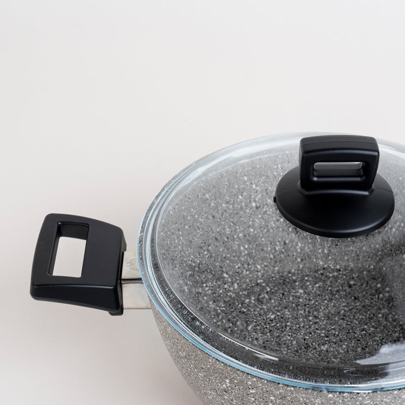 ألبرتو طقم أواني طهي جرانيت من البرتو 7 قطع جرانيت باللون الرمادي - Image 3