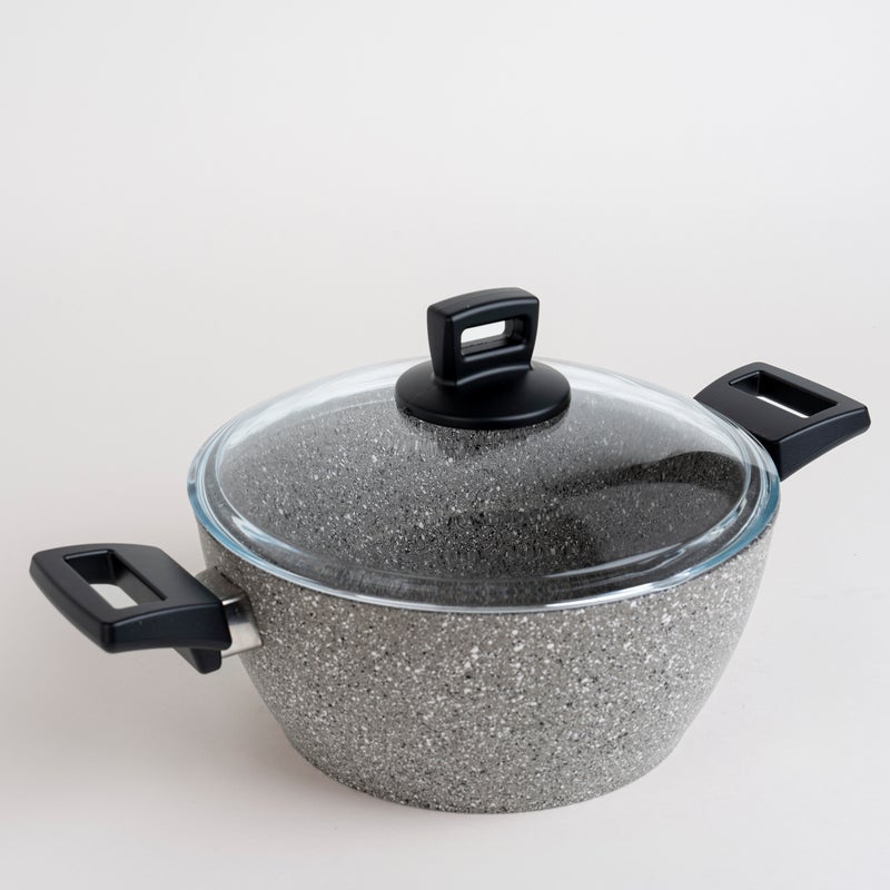 ألبرتو طقم أواني طهي جرانيت من البرتو 7 قطع جرانيت باللون الرمادي - Image 2