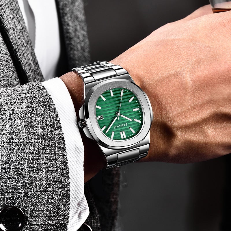 Bangwei/Leigh Vintage Square Nautilus Men'S Watch Business Stainless Steel Waterproof Luminous Quartz Watch - Image 4