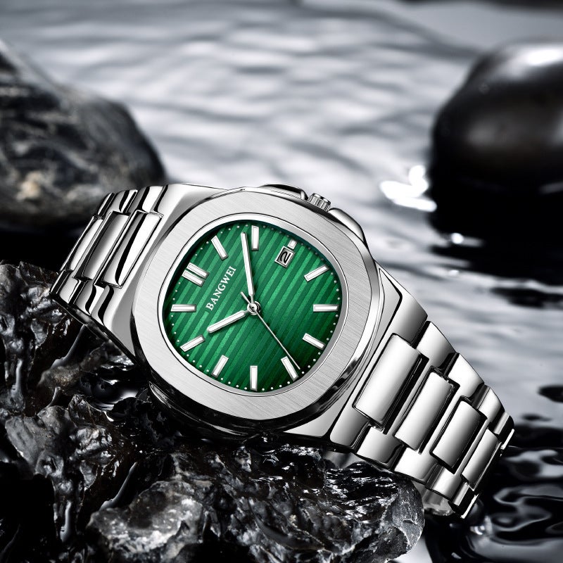Bangwei/Leigh Vintage Square Nautilus Men'S Watch Business Stainless Steel Waterproof Luminous Quartz Watch - Image 5