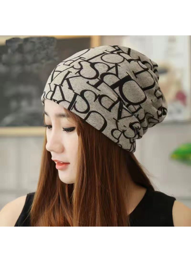 Generic Versatile Autumn Winter Twist Scarf Cap No. 11 large coffee letters 