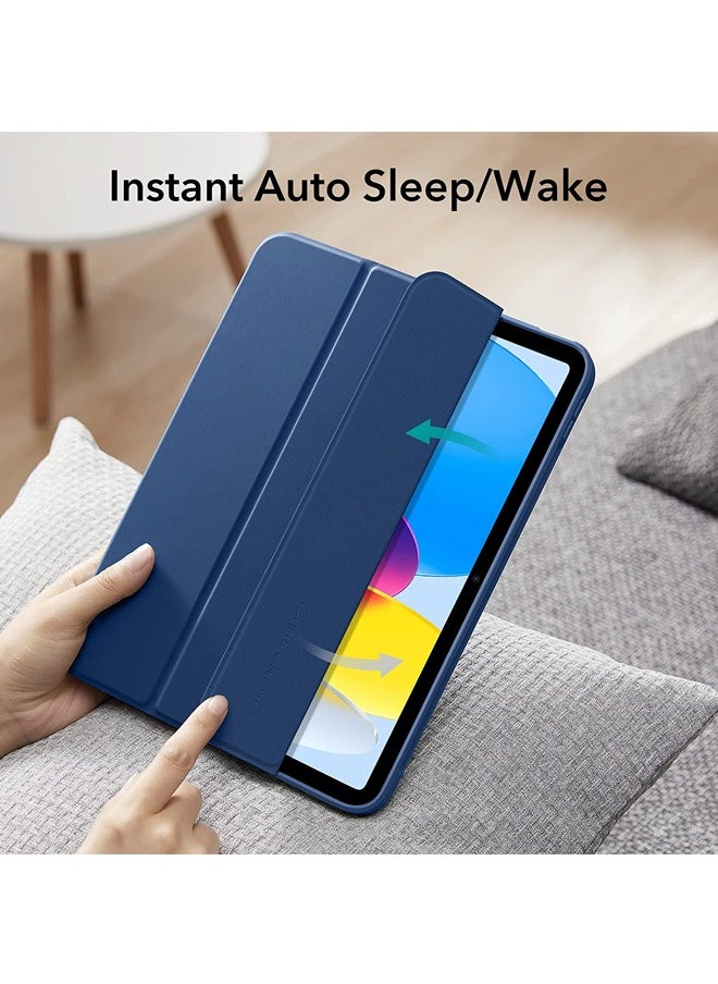 Rock Pow - Case for iPad (A16) 11th 11 inch 2025 Gen iPad 11 Case/Case for iPad 10th Generation 10.9 Inch 2022 Built-in Pencil Holder Flexible Back Cover,Trifold Stand, Auto Sleep Wake Rebound Series for iPad 2022 Model A2696 A2757 A2777 10th Gen 10.9 Inch/iPad 11th Gen 11" 2025 A3354, A3355, A3356 Blue - Image 1