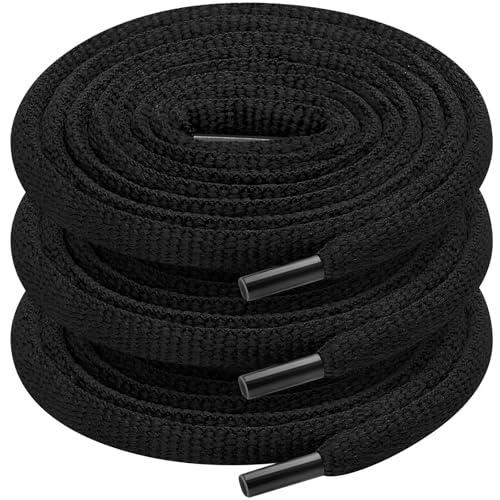UpUGo 3 Pair Oval Shoe Laces, Half Round 1/4" Shoelaces for Athletic Running Sneakers Shoes Boot Strings - Image 1