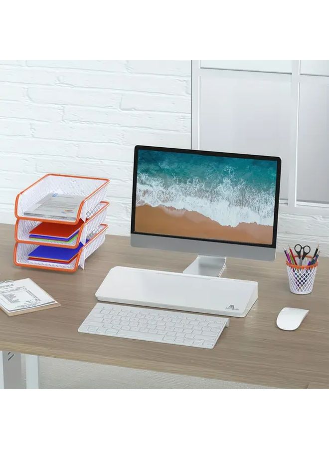Basketball Hoop Desk Organizer White Large Capacity Pen Holder Open Basket Design - Image 4