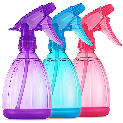 DilaBee Plastic Spray Bottles  12oz 3 Pack Water Spray Bottle for Hair Gardening Grilling  Cleaning Solution  Empty Spray Bottles for Cat  Small Spray Bottle
