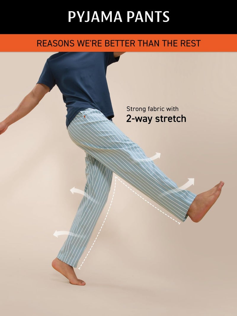 DaMENSCH The Stretch Men's Woven Cotton Tapered Fit Pyjama Pants - Image 4