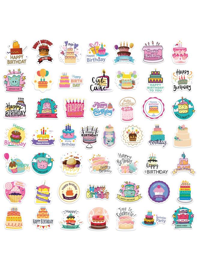 Bluejw 100 Birthday Theme Series Stickers Cake Gift Blessing Words Stickers DIY Birthday Gift Greeting Card Decoration - Image 5
