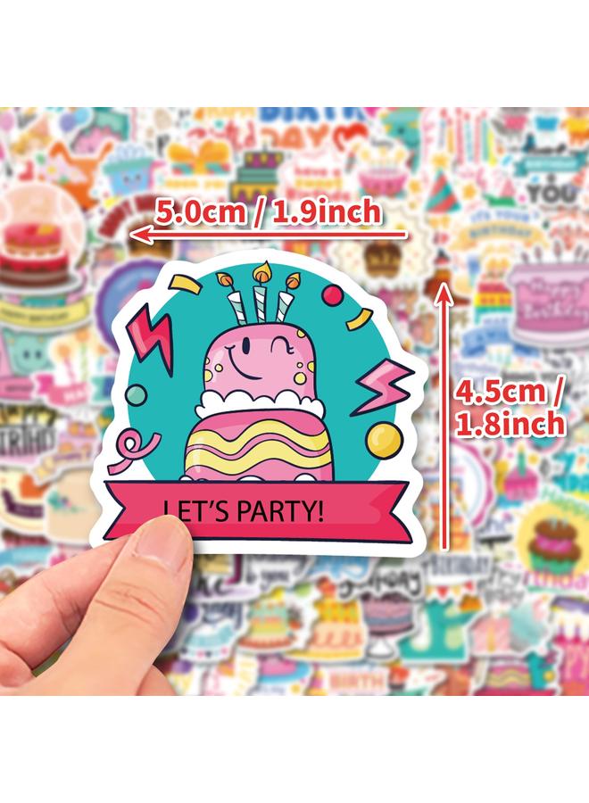Bluejw 100 Birthday Theme Series Stickers Cake Gift Blessing Words Stickers DIY Birthday Gift Greeting Card Decoration - Image 4