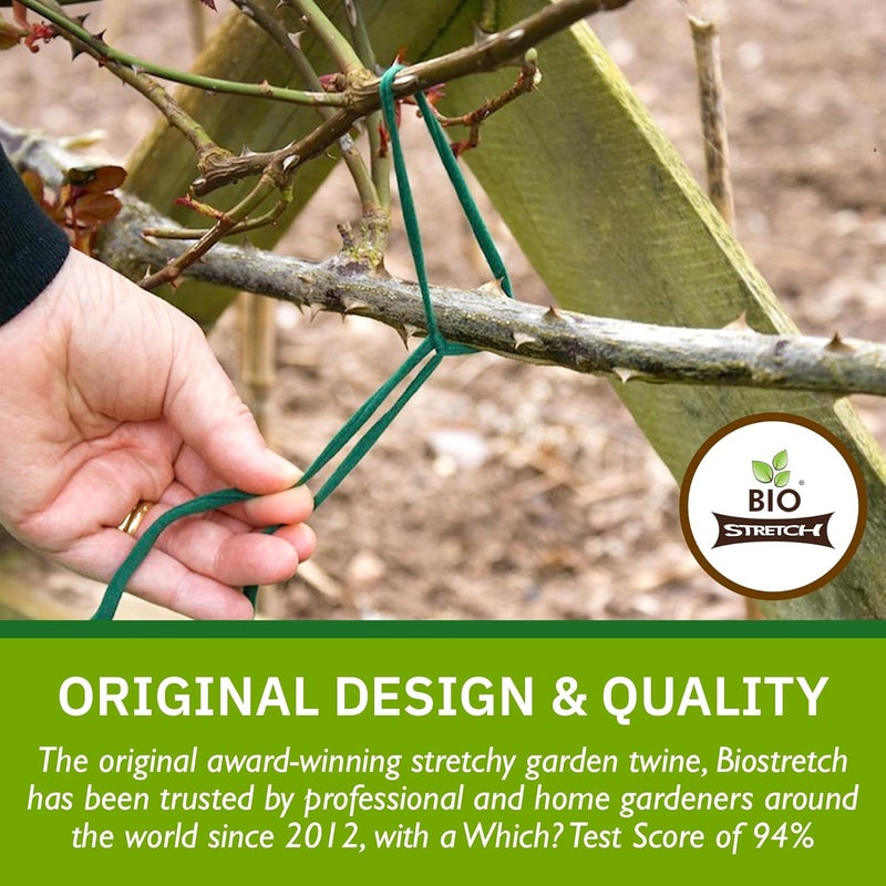 Biostretch Soft Garden Plant Ties for Indoor & Outdoor Plants - Strong & Stretchy Cut-to-Length Plant Tape for Climbing Plants, Tomato Vines & Home Gardening (65 ft / 20M) - Image 4