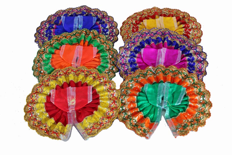 eSplanade Laddoo Gopal Poshak | Krishna Dress | Bhagwaan Ki Poshaak | Dev Vastra - (Set of 6) - for Size 2 (Small/Medium Size) Laddu Gopal Idols (2) - Image 1