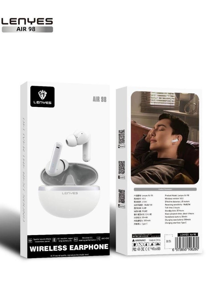 Lenyes - Lenyes Air98 ANC+ENC Wireless Earbuds with Superior Sound, Stable Connection, Double Noise Reduction, Excellent for Calls - Image 1
