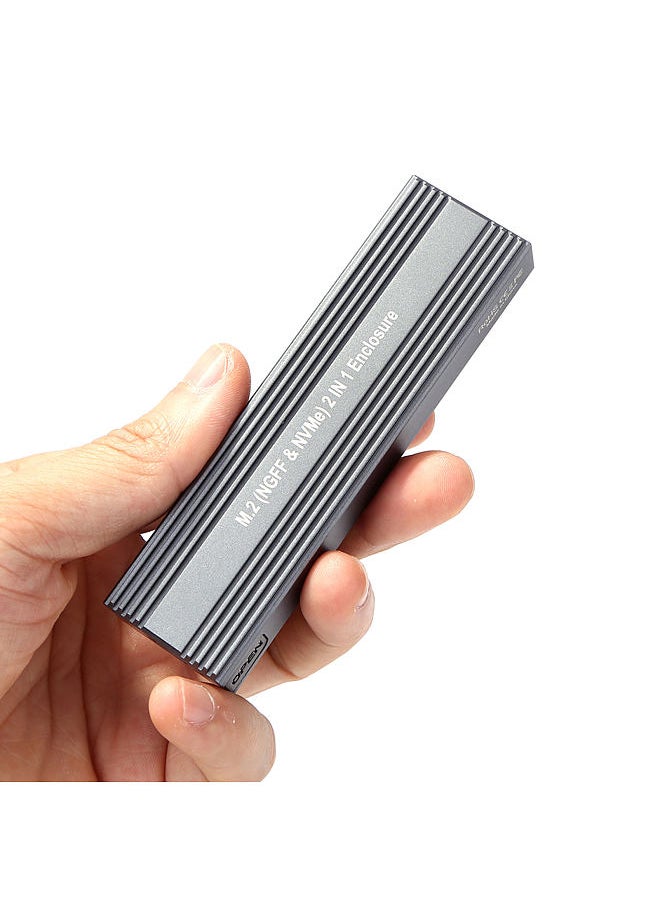 Generic - M2 SSD Case NVME Enclosure M.2 to USB Type C 3.1 SSD Adapter for Dual Protocol NVME PCIE NGFF SATA M/B Key SSD Disk Box SSD Case - Image 1