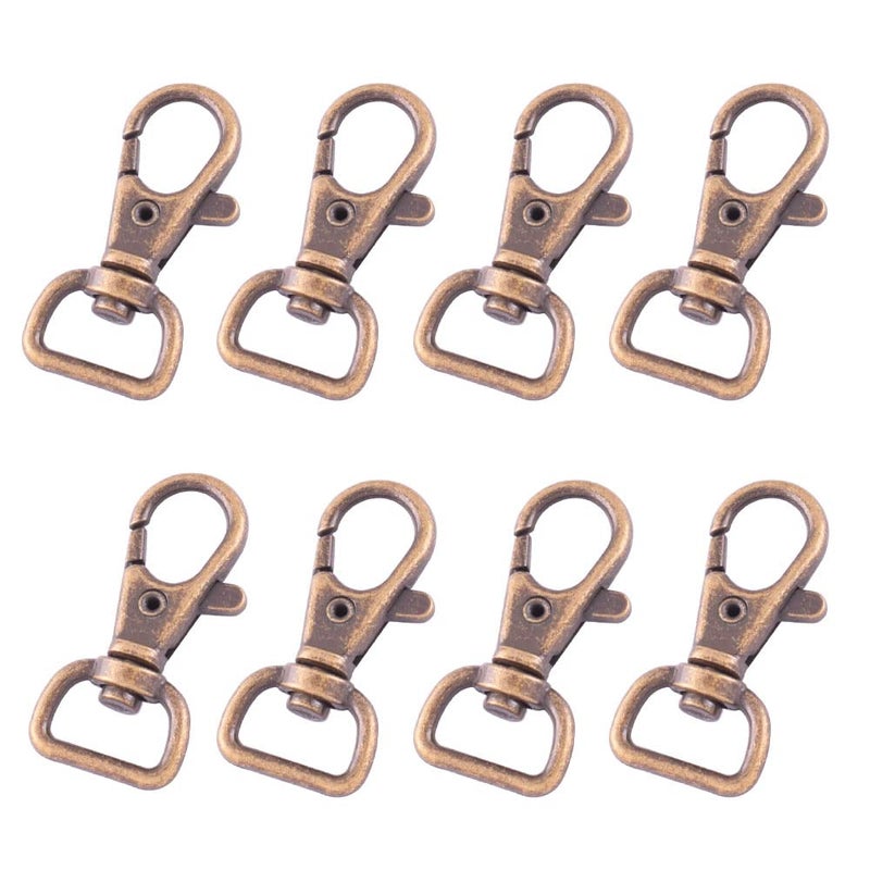 YESSZ Rainbow Swivel Clasp Lanyard Snap Hook Lobster Claw Clasp 12 Key Chain Base Keys Webbing Clips Bag Purse Hardware for DIY Sewing Craft Jewelry Findings 20pcs Antiuqe Bronze 