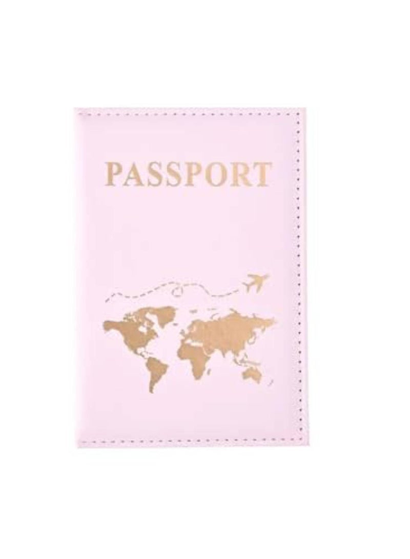 SOLDOUT Passport Protection Case Ticket Holder PU Leather Card Sleeve Multi-function ID For Cabin Flight Crew Pilot Traveller Tourist Couples (Pink) - Image 1