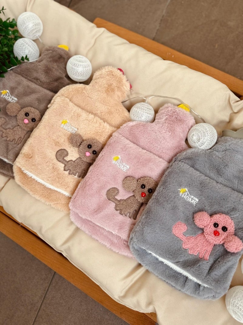 Plush Covered Dog Emoji Hot Water Bottle 2 Liters