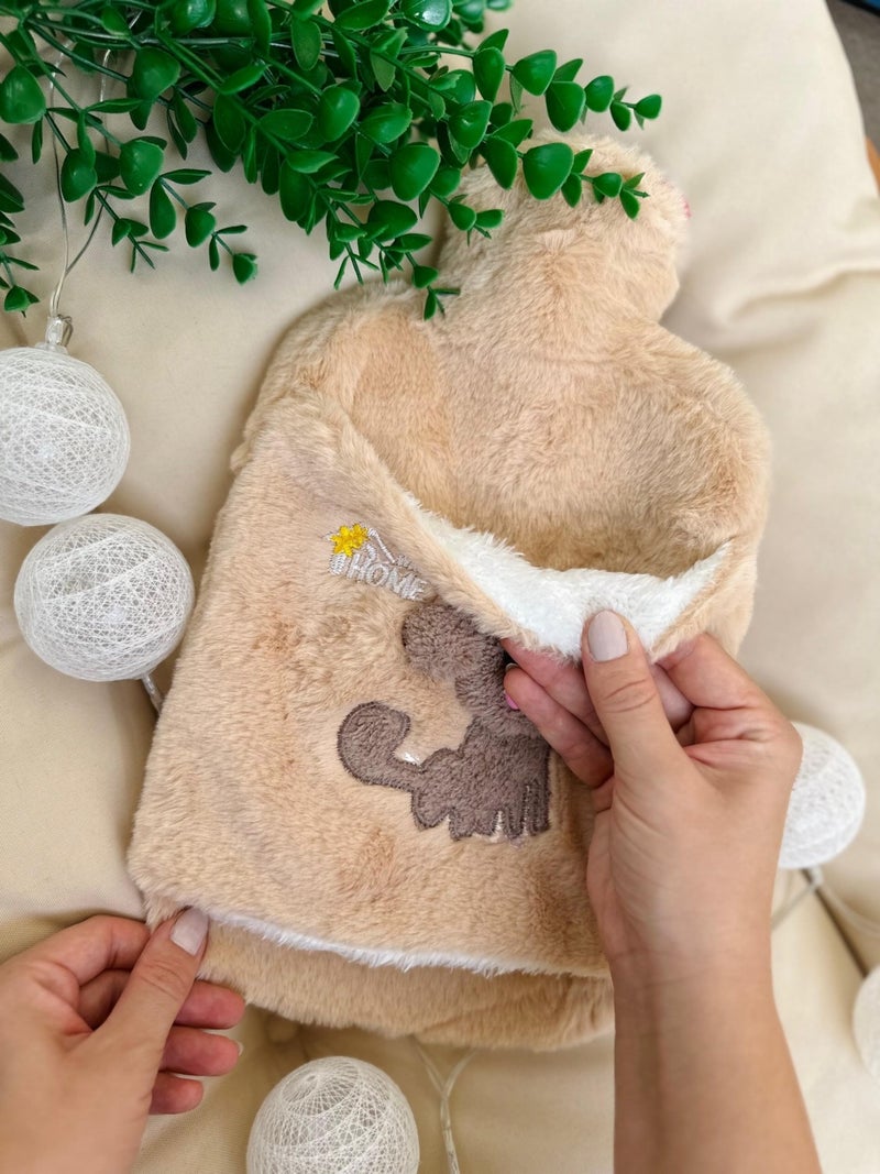 Plush Covered Dog Emoji Hot Water Bottle 2 Liters