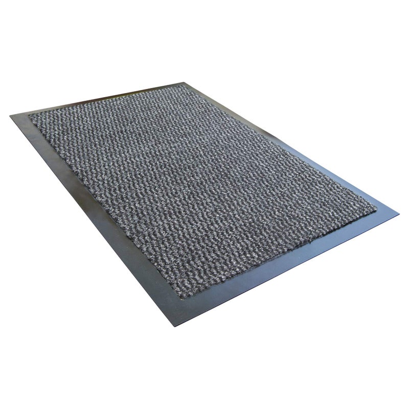 ULTRALUX Indoor Door Mat 31 x 47 NonSlip Vinyl Backed Entry Rug Doormat Gray Absorbent Dirt Trapper Entrance Mat Front Door Welcome Mat Inside Entry Rug