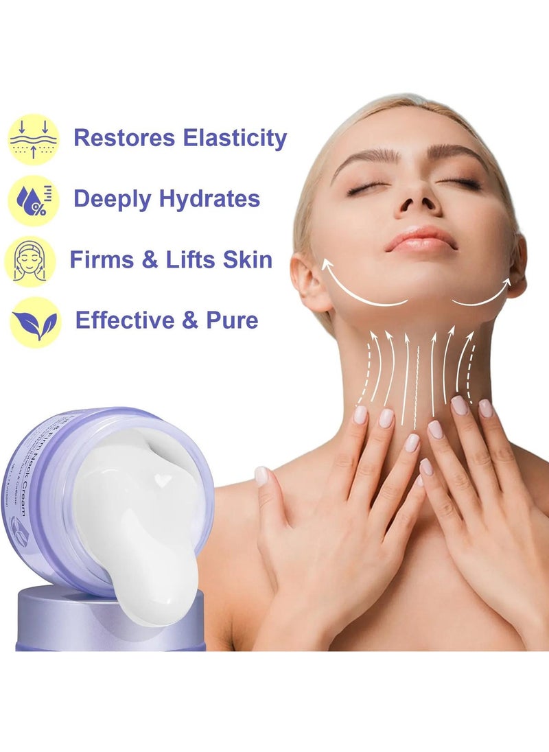 Yecuce Lift & Firm Neck Cream 50ml Neck Firming And Lifting Cream with 4% Cupuacu Butter Hydrolyzed Hyaluronic Acid & Caffeine Deeply Hydrates Moisturize & Smooths Reduce Sagging & Wrinkles  - Image 4