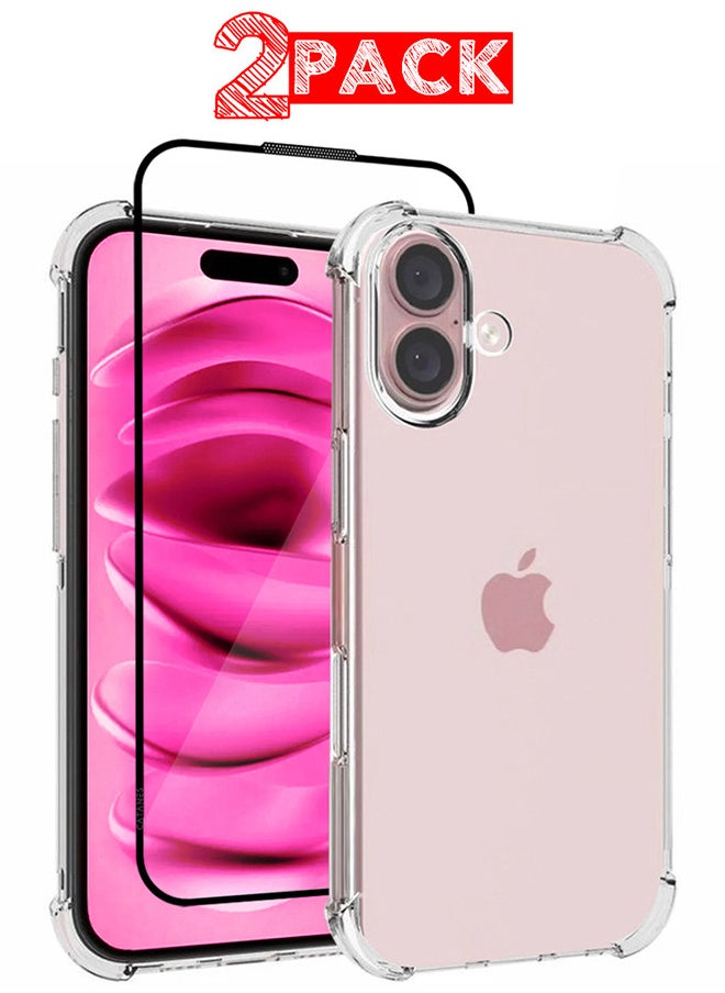CATANES (for iPhone 16) 2 Pack TPU Case and Screen Protector, Grade Protection, Resists Yellowing and Scratches, Bumper Phone Case  - Image 1