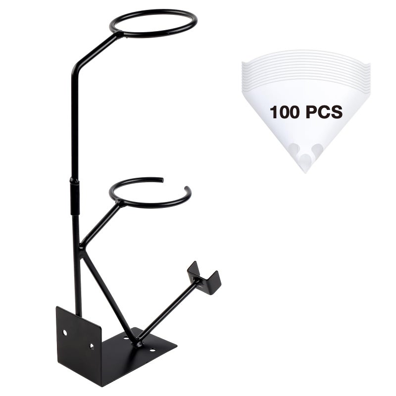 YUZES Spray Gravity Feed Gun Holder Stand with 100 PCS Paint Filter Strainer - Image 1