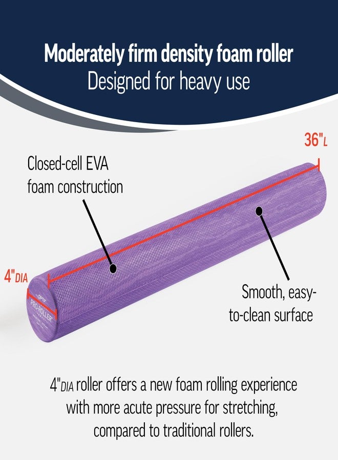 او بي تي بي (كثافة قياسية) - أسطوانة تدليك إسفنجية OPTP PRO-ROLLER مقاس 36 بوصة × 4 بوصات - للتدليك، والتمدد، واللياقة البدنية، واليوغا، وتمارين البيلاتس - كثافة قياسية أو ناعمة - Image 3