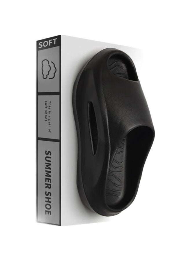 Scarecrow Sports Slippers For Men And Women, Outdoor Thick-Soled Summer Large Size Couple Stepping-On Feeling Coconut Sandals, Black, Size 42-43 - Image 1