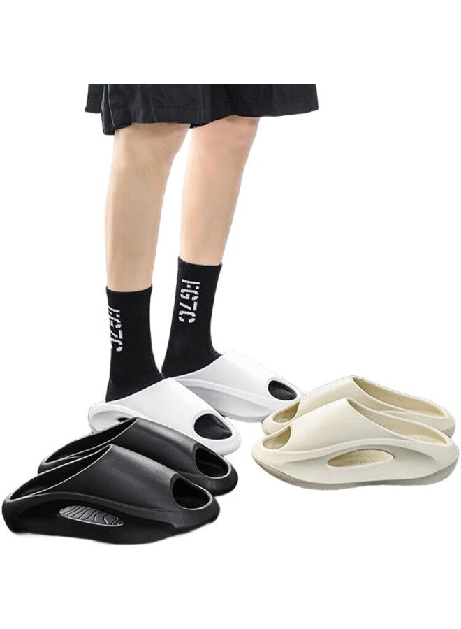 Scarecrow Sports Slippers For Men And Women, Outdoor Thick-Soled Summer Large Size Couple Stepping-On Feeling Coconut Sandals, Black, Size 42-43 - Image 3