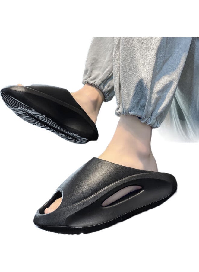 Scarecrow Sports Slippers For Men And Women, Outdoor Thick-Soled Summer Large Size Couple Stepping-On Feeling Coconut Sandals, Black, Size 42-43 - Image 2