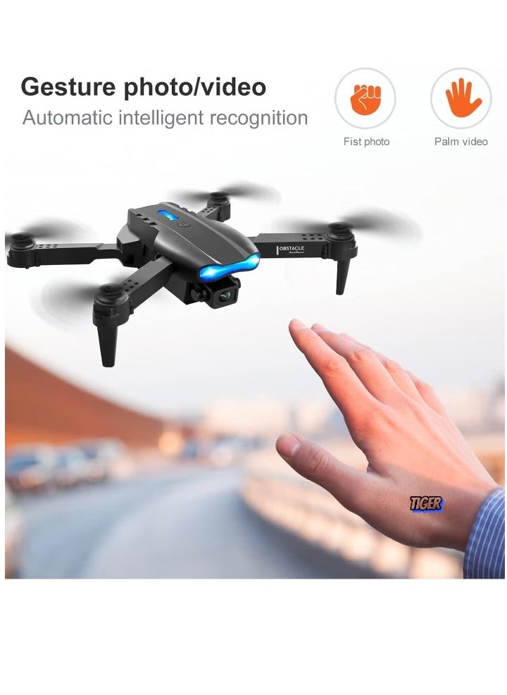 TIGER E99 Drone with Dual Camera – Foldable Remote Control Aircraft for Adults, WiFi FPV Live Video, HD Aerial Photography, Easy to Fly, Compact Design, Perfect for Beginners and Experienced Pilots  - Image 2