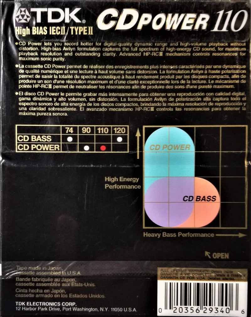 TDK CD Power 110 Cassette, 2pk High Bias Audio Cassette Tapes - Image 2