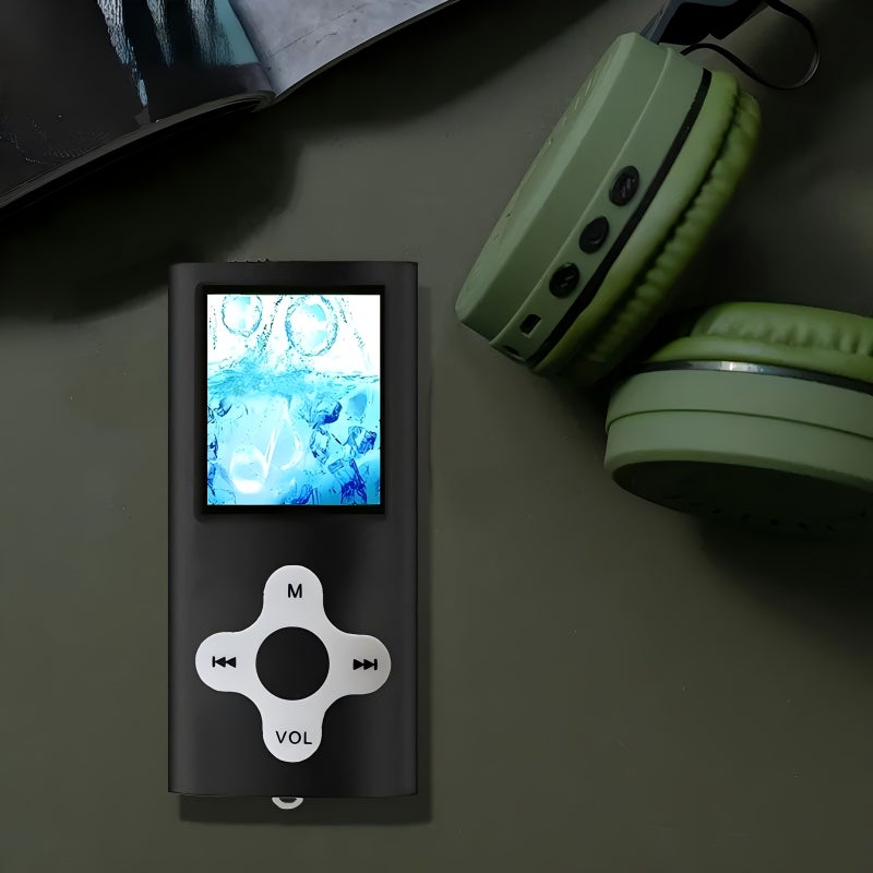 32GB MP3 MP4 Player with LCD Screen Built in Memory Card SD Card Slot Cable Earphone Jack Portable Media Player for Music Video E Books Pocket Sized Device Black - Image 2