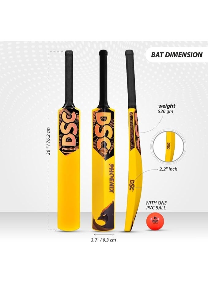 DSC Phoenix Plastic Cricket Set Size-4 (1 Plastic Bat + 3 Plastic Stumps + 1 Base + 2 Bails + 1 PVC - Image 2
