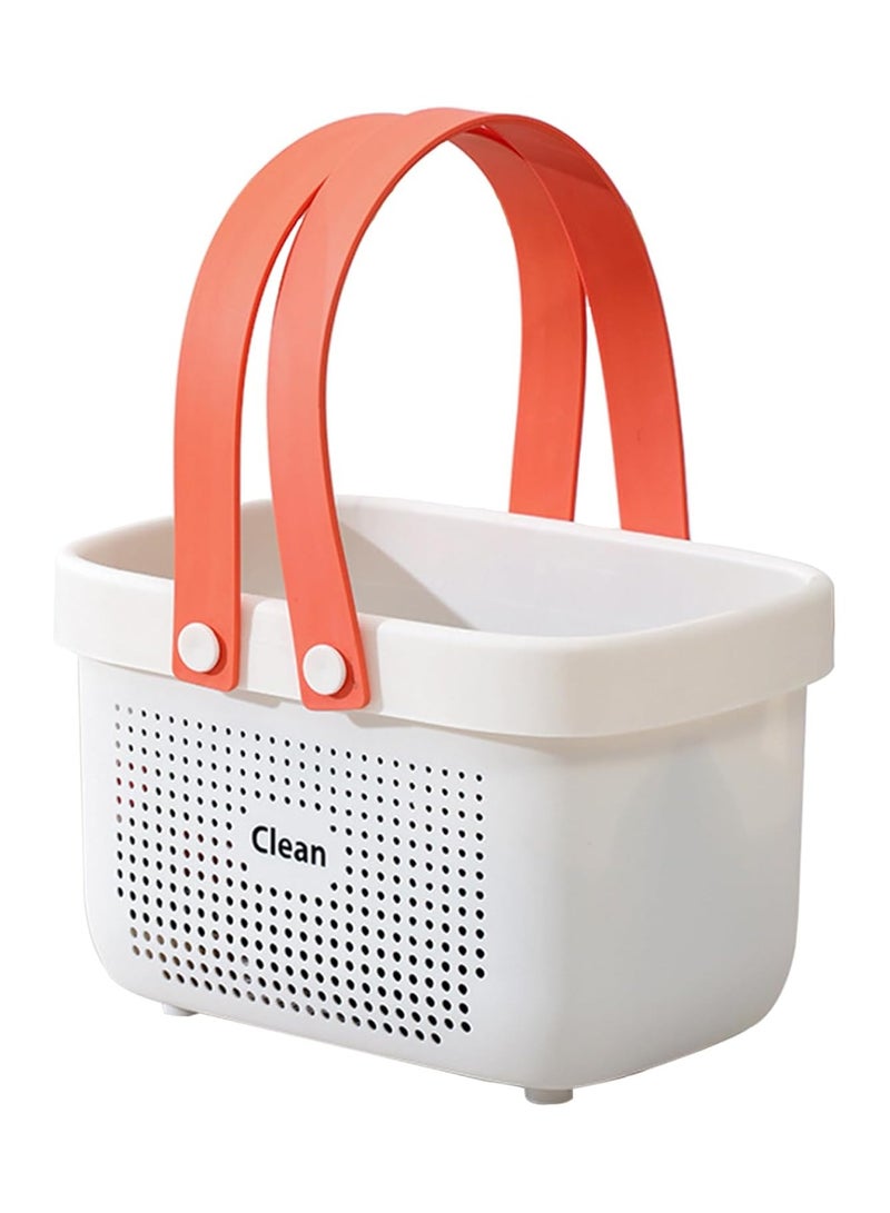 general Plastic Storage Basket with Handle Portable Shower Basket Storage Bin Bathroom Basket Kitchen, Dorm, Bedroom - Image 1