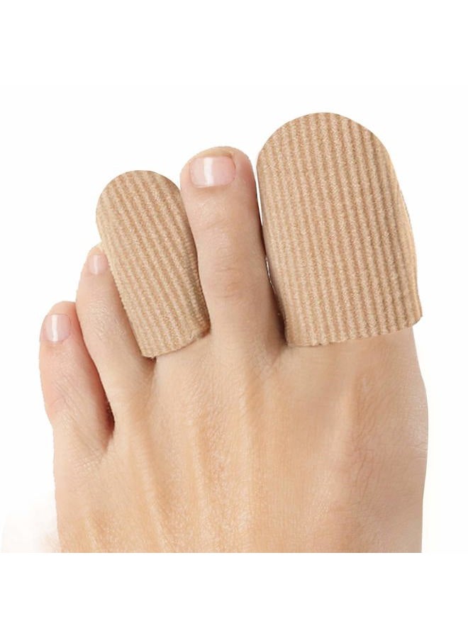 Welnove 10Pack Toe Caps Closed Toe Surface Fabric Sleeve Protectors with Gel Lining, Prevent Pain Relief for Corns, Blisters and Ingrown Toenails (Size Large + Size Medium) - Image 1