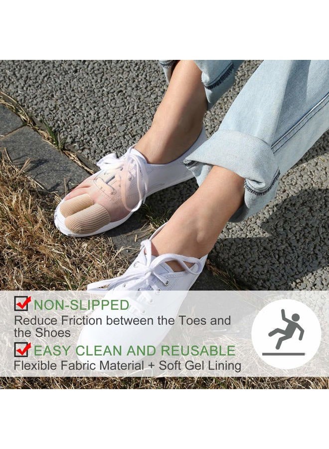 Welnove 10Pack Toe Caps Closed Toe Surface Fabric Sleeve Protectors with Gel Lining, Prevent Pain Relief for Corns, Blisters and Ingrown Toenails (Size Large + Size Medium) - Image 5
