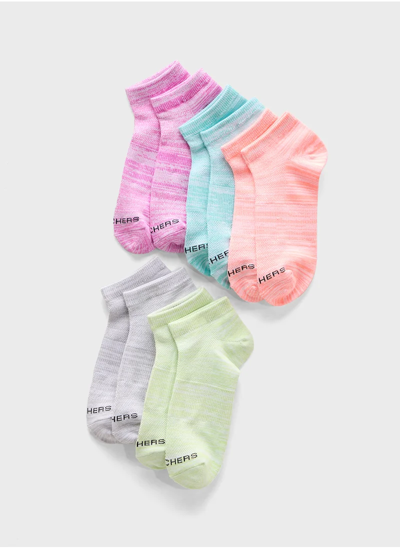 سكتشرز 5 Pack Non Terry No Show Socks