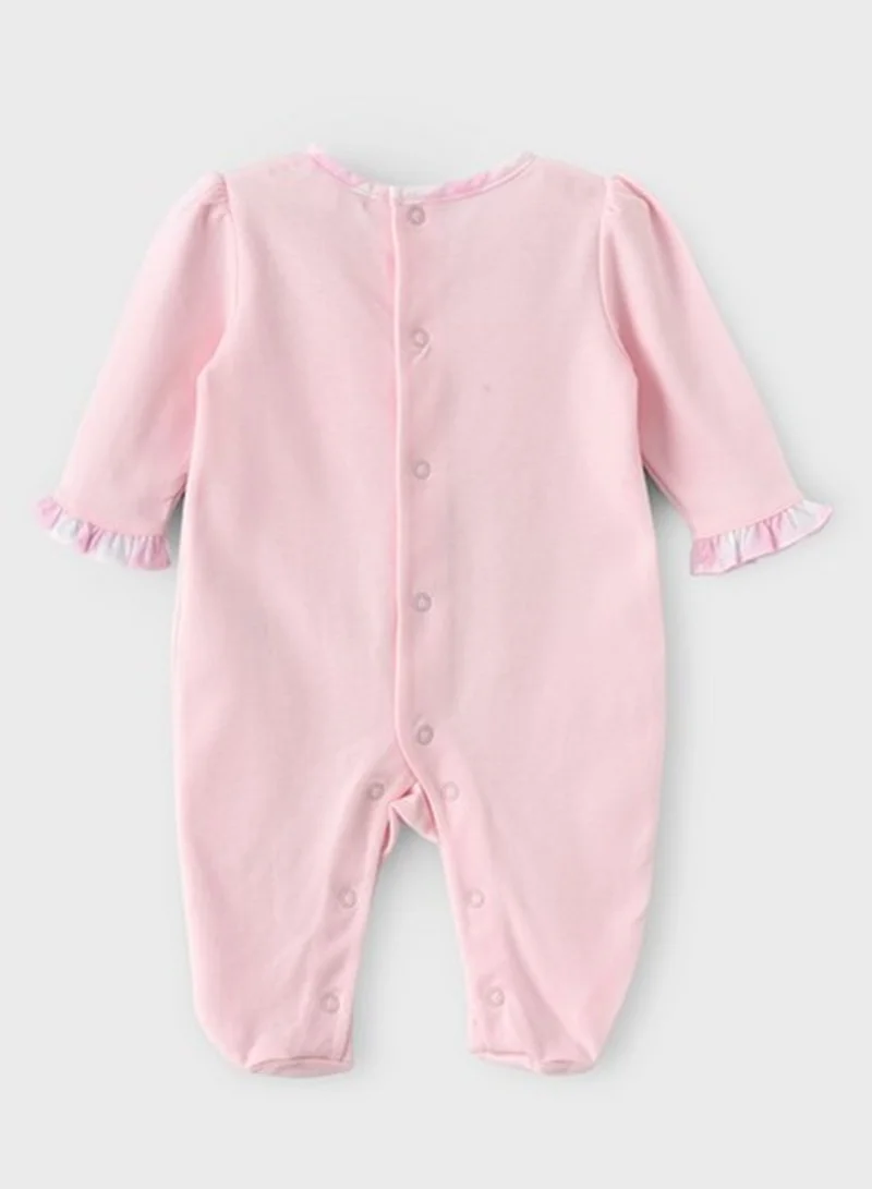 Boo Boo Infant Coverall Footed Romper With Hair Band