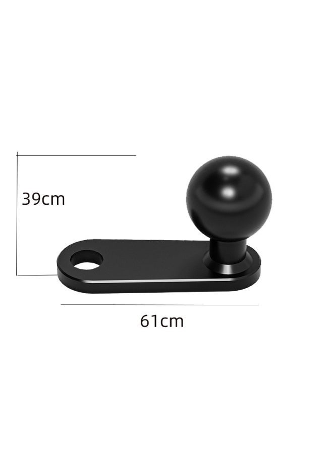 Square CNC Aluminum Alloy Universal Ball Head Bracket Motorcycle Fixed Navigation Camera Rearview Mirror Base Connection-Color:L-shaped Universal Ball Head Bracket - Image 1