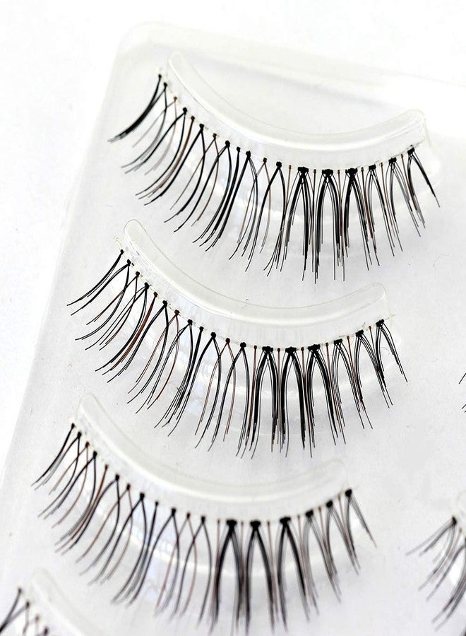 Dorisue Black & Brown Mixed Strip Lashes-Reusable 15 Times, Ultra-Thin Band for Small/Monolid Eyes, Realistic 2-Tone Blend for Daily Natural Look 4-Pair - Image 3