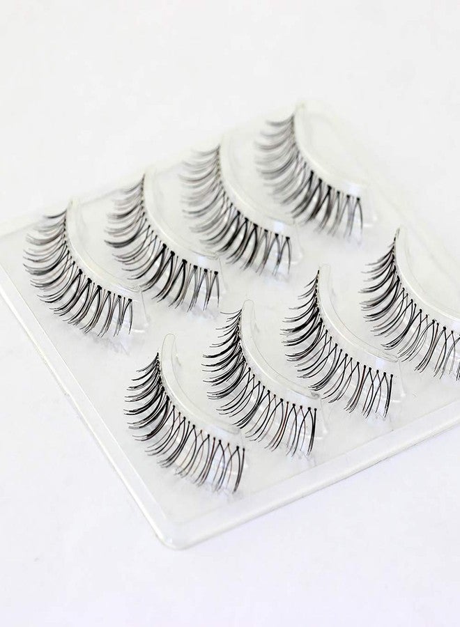 Dorisue Black & Brown Mixed Strip Lashes-Reusable 15 Times, Ultra-Thin Band for Small/Monolid Eyes, Realistic 2-Tone Blend for Daily Natural Look 4-Pair - Image 4